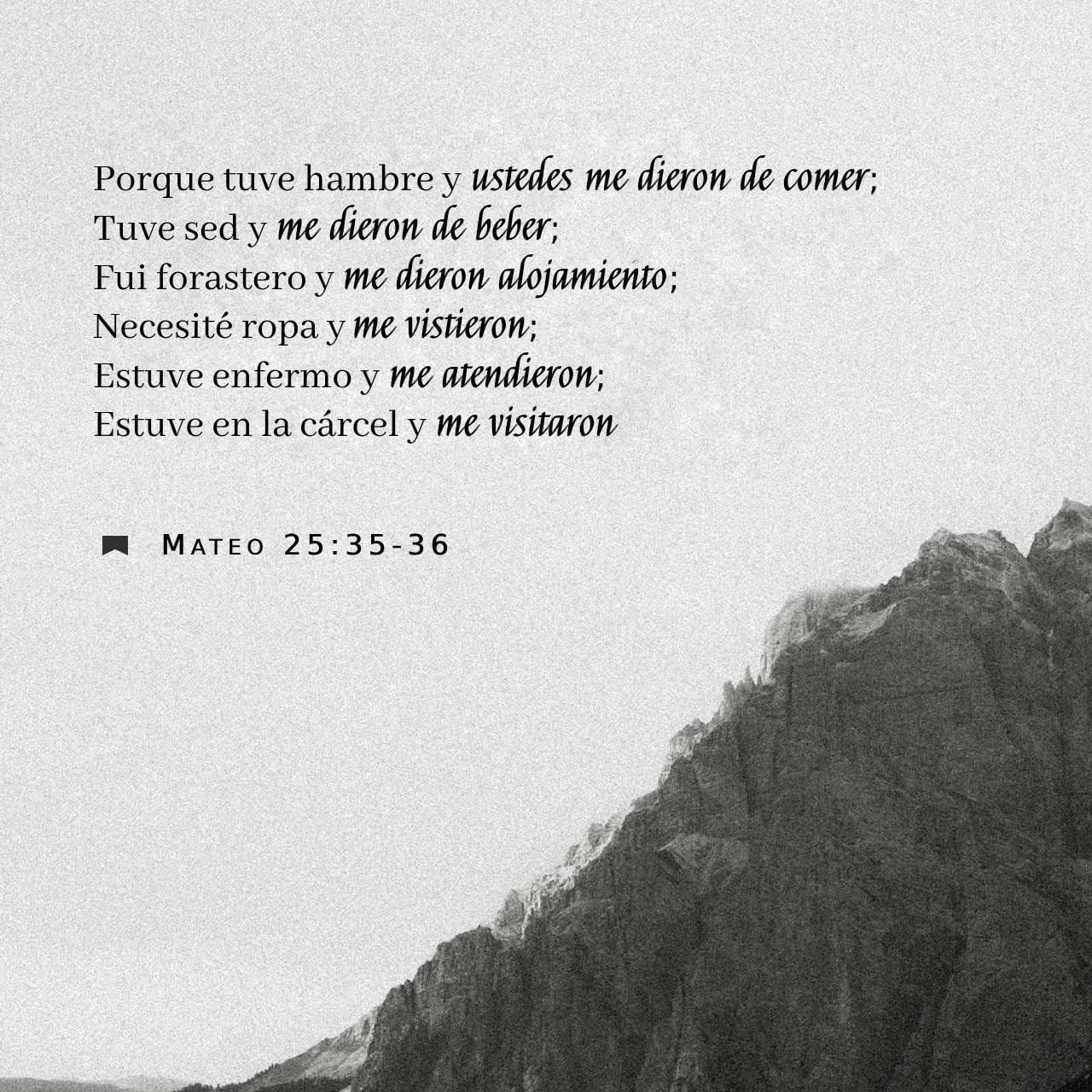 Mateo 25:35-36 NVI
